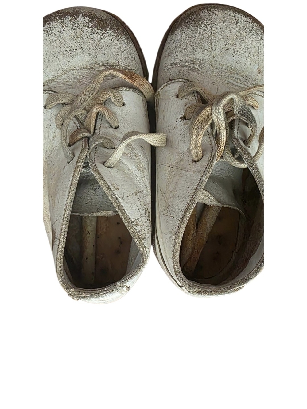 Vintage Baby Shoes Mid Century White Leather Toddler Walker Boots Jumping Jacks - Picture 9 of 16